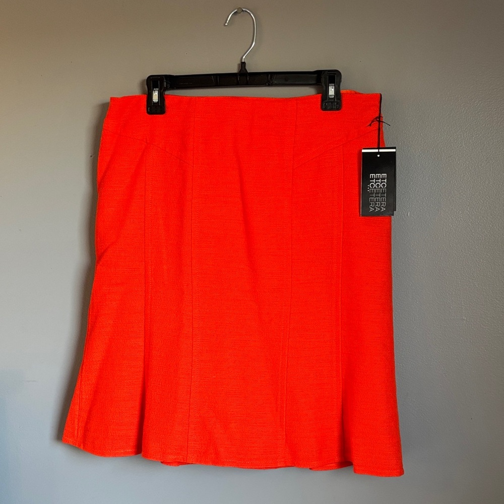 NWT Etcetera bright orange a-line skirt sz 12